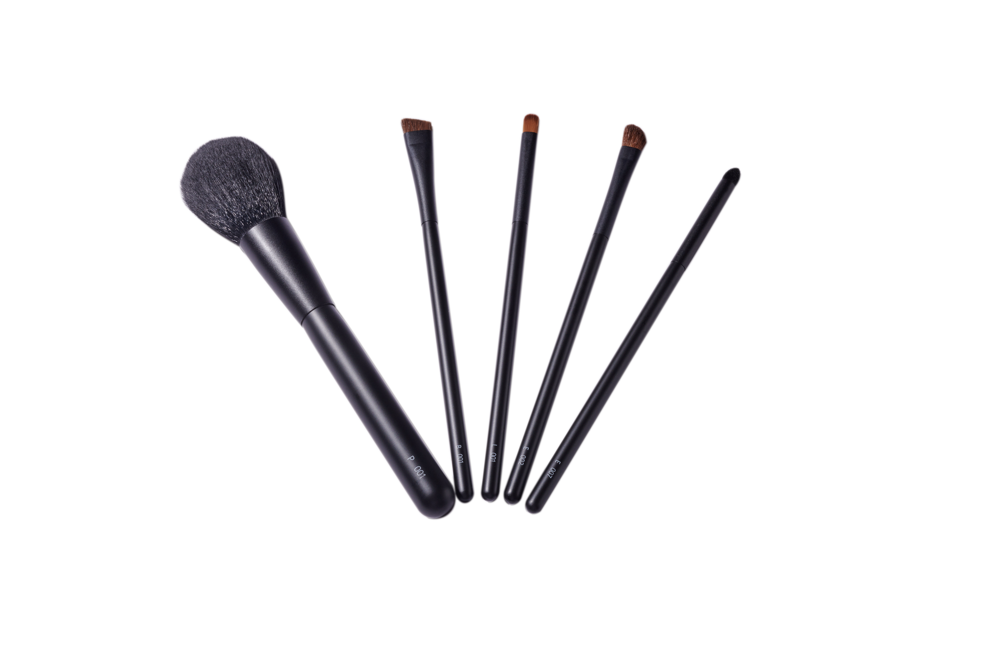 メイクブラシセット 7本 黒 ケース付き CACURE メイクブラシセット